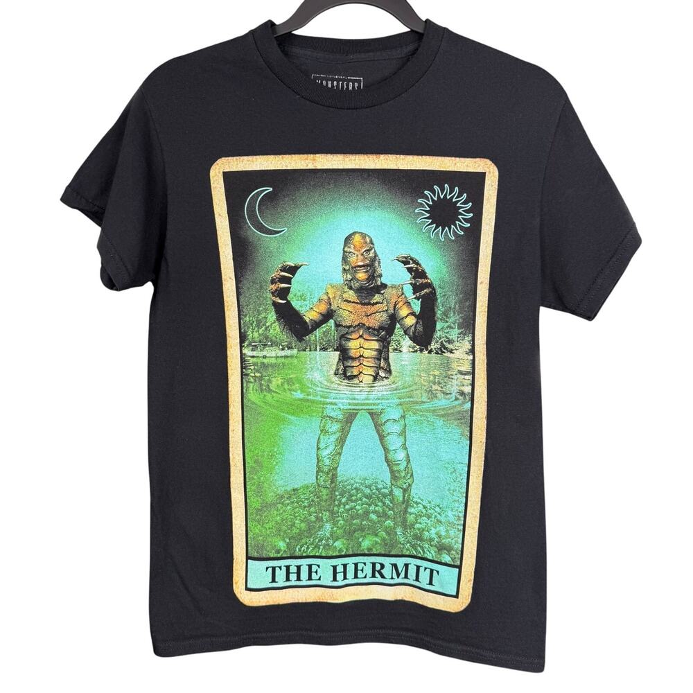 Rock Rebel Universal Monsters Creature Hermit Tarot Card T Shirt Black Small EUC
